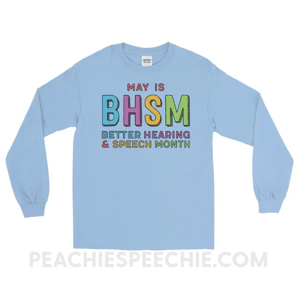 BHSM Long Sleeve Tee - Light Blue / S - T-Shirts & Tops peachiespeechie.com