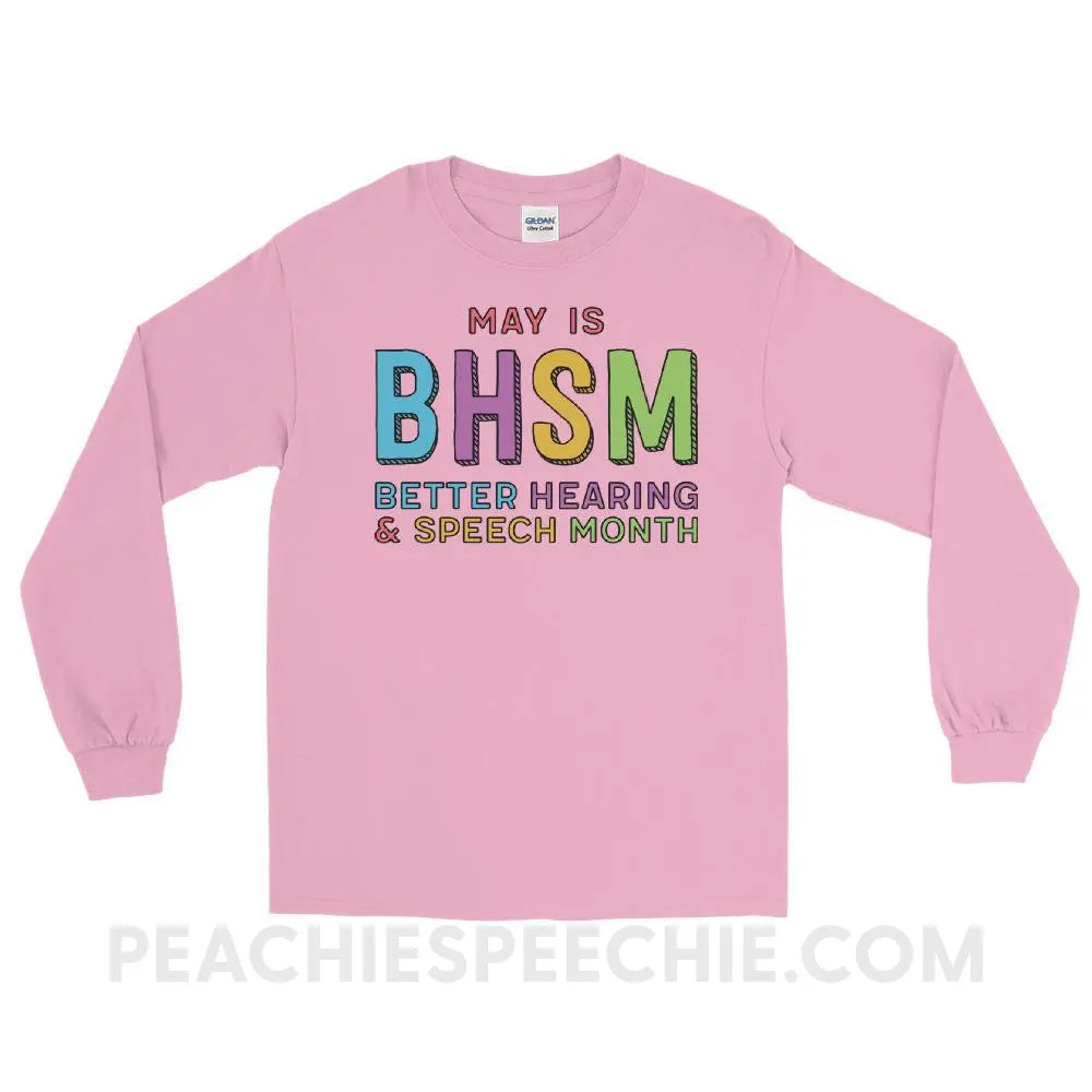 BHSM Long Sleeve Tee - Light Pink / S - T-Shirts & Tops peachiespeechie.com