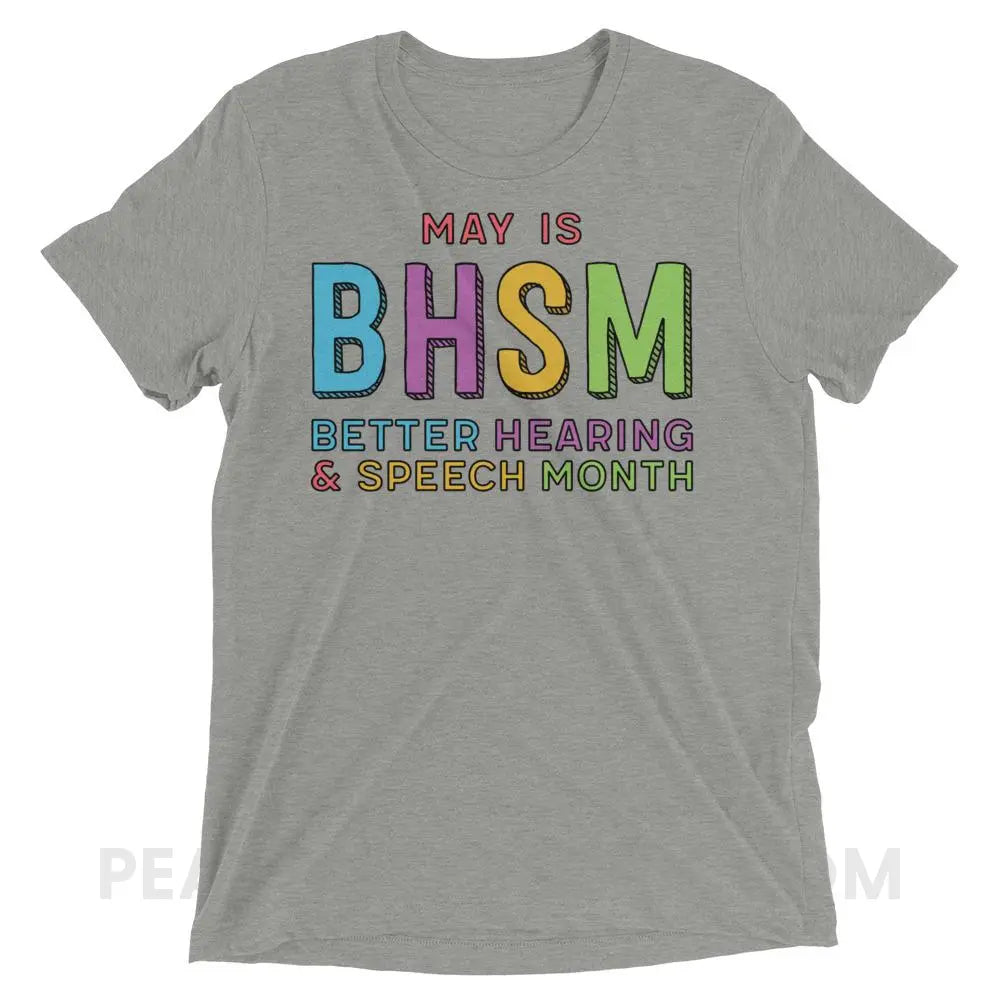 BHSM Tri-Blend Tee - Athletic Grey Triblend / XS - T-Shirts & Tops peachiespeechie.com