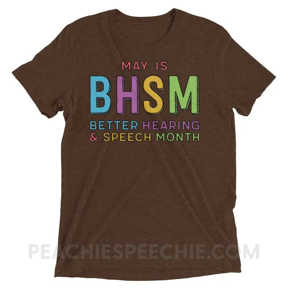 BHSM Tri-Blend Tee - Brown Triblend / XS - T-Shirts & Tops peachiespeechie.com