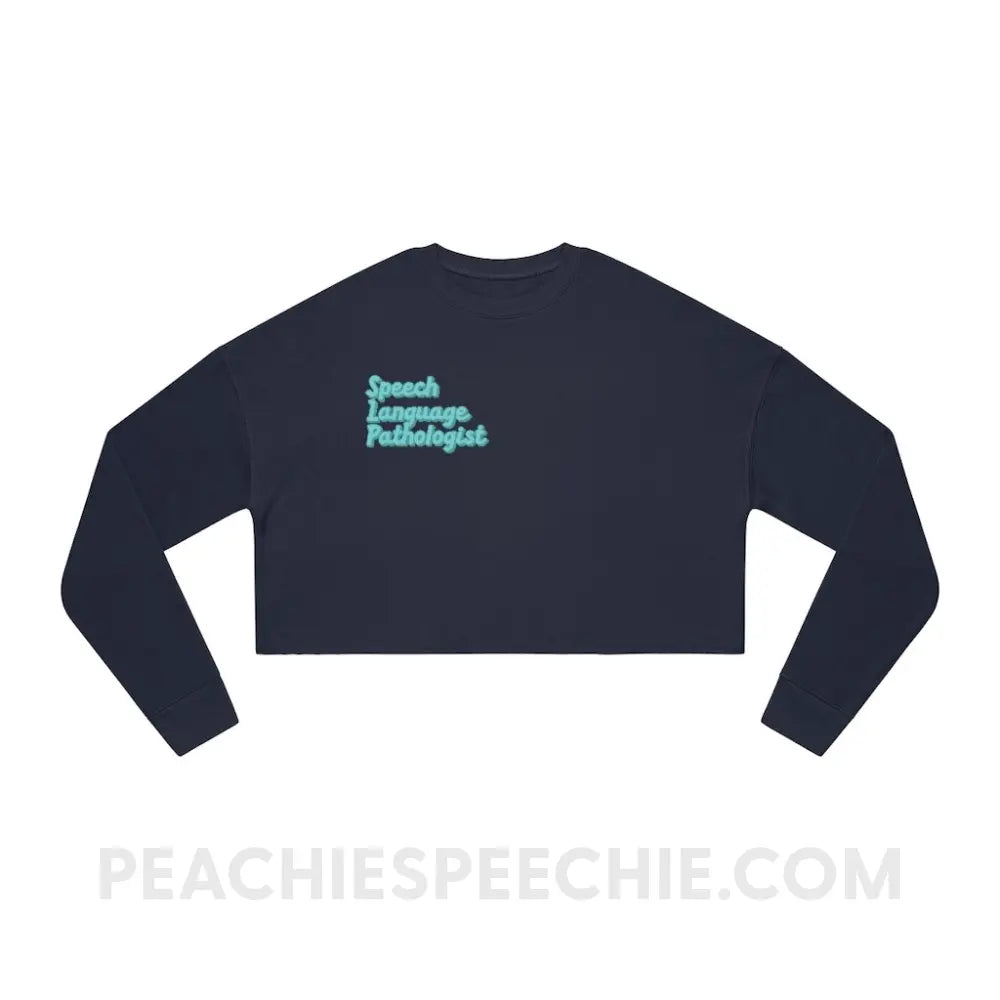 Ice Blue SLP Soft Crop Sweatshirt - Navy / S - peachiespeechie.com