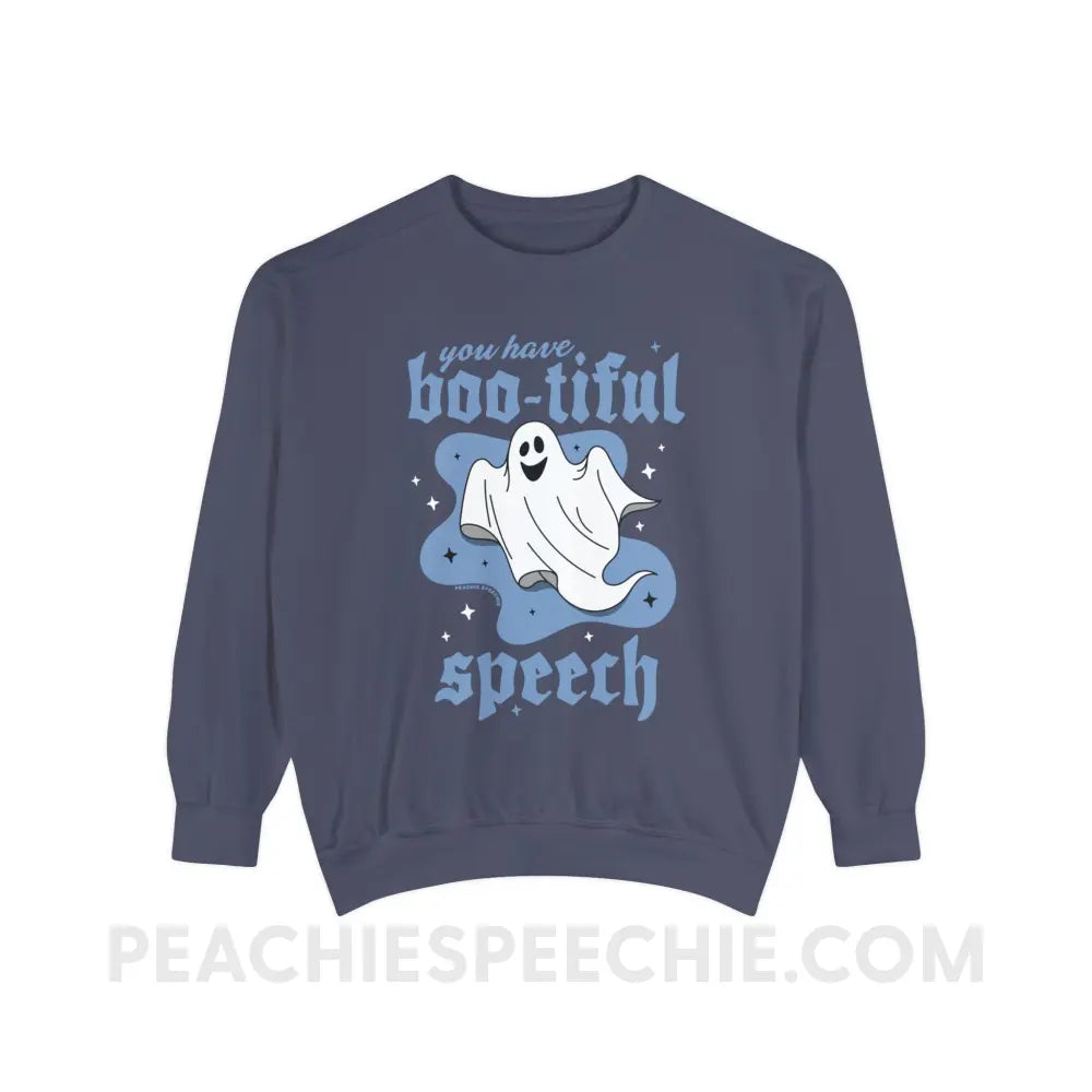 You Have Boo-tiful Speech Comfort Colors Crewneck - Denim / S - Sweatshirt peachiespeechie.com