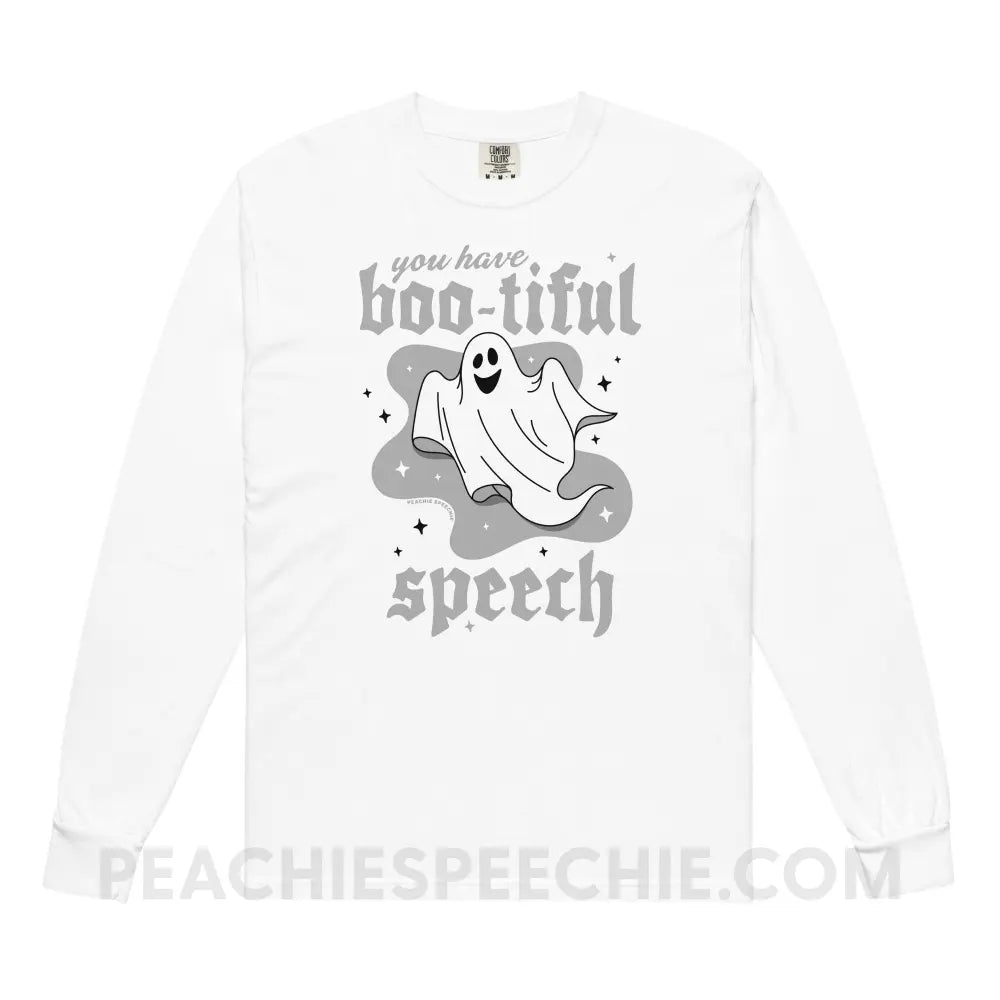 You Have Boo-tiful Speech Comfort Colors Long Sleeve - White / S - peachiespeechie.com
