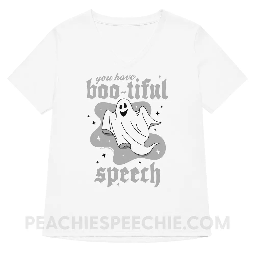 You Have Boo-tiful Speech Premium Women’s V-Neck - Solid White Blend / S - peachiespeechie.com