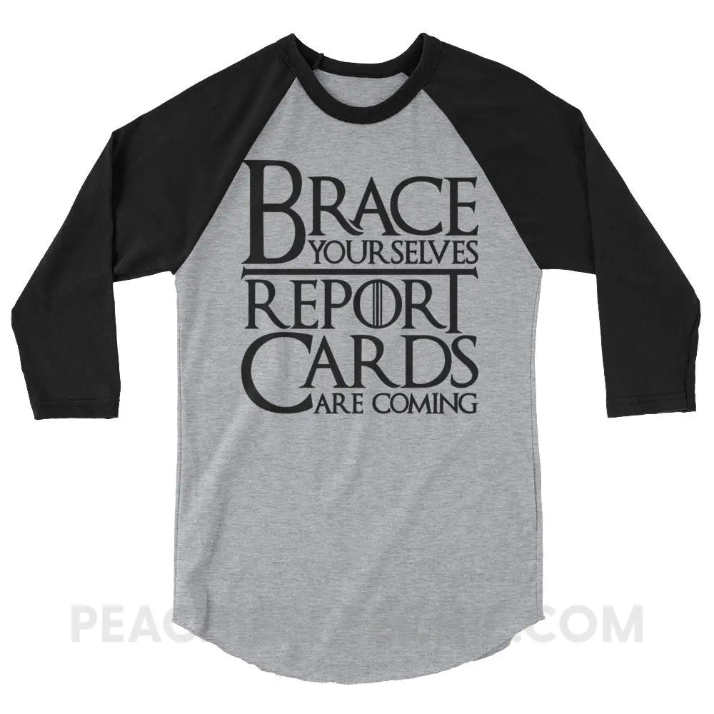 Brace Yourselves Baseball Tee - Heather Grey/Black / XS - T-Shirts & Tops peachiespeechie.com
