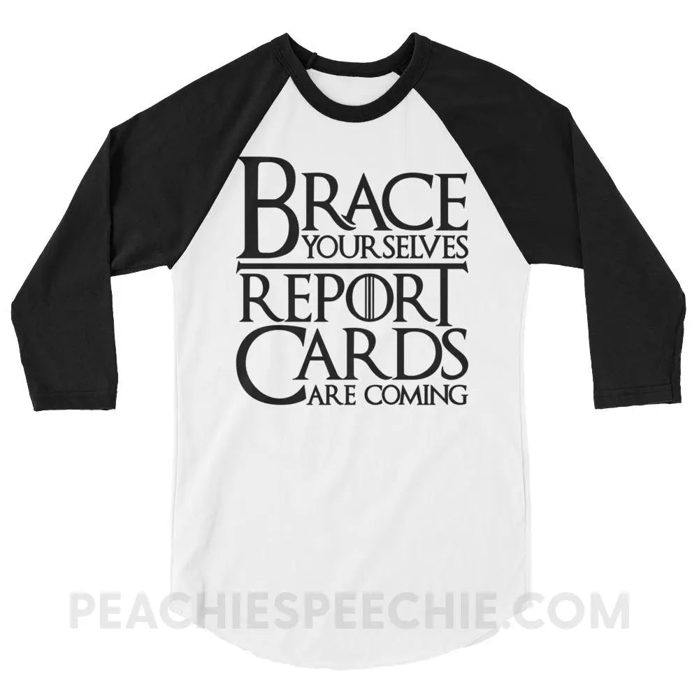 Brace Yourselves Baseball Tee - White/Black / XS - T-Shirts & Tops peachiespeechie.com