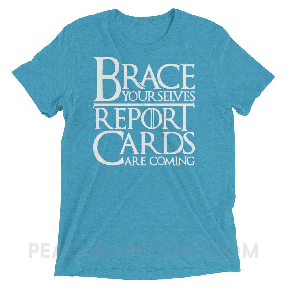 Brace Yourselves Tri-Blend Tee - Aqua Triblend / XS - T-Shirts & Tops peachiespeechie.com