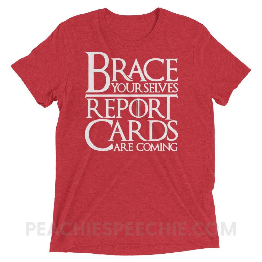 Brace Yourselves Tri-Blend Tee - Red Triblend / XS - T-Shirts & Tops peachiespeechie.com