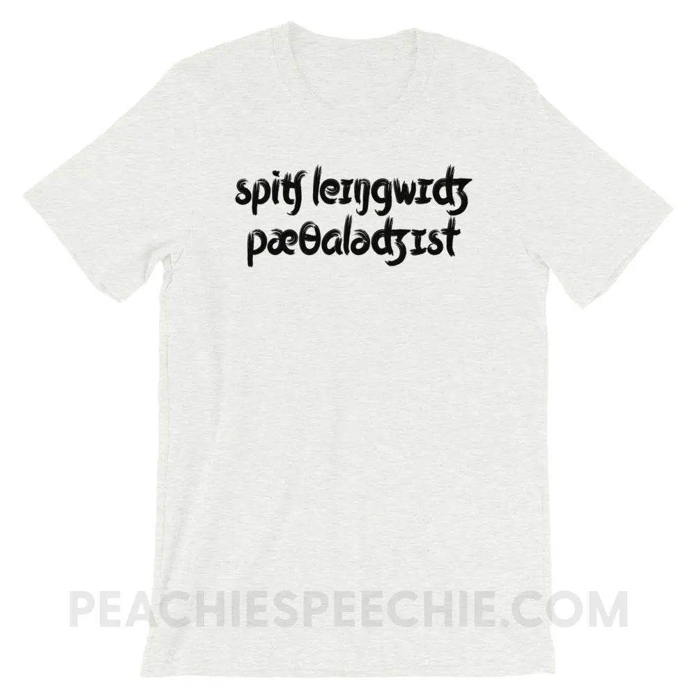 Brush Script SLP in IPA Premium Soft Tee - Ash / S - T-Shirts & Tops peachiespeechie.com