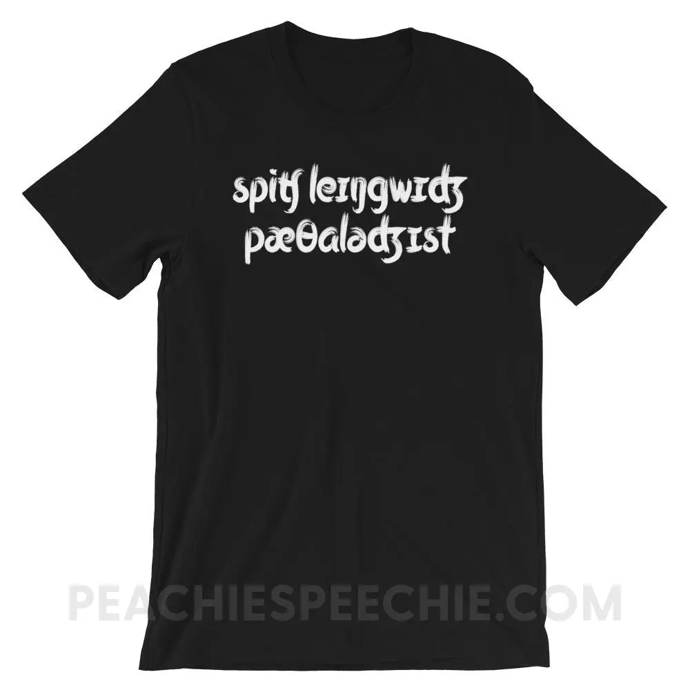 Brush Script SLP in IPA Premium Soft Tee - Black / XS - T-Shirts & Tops peachiespeechie.com