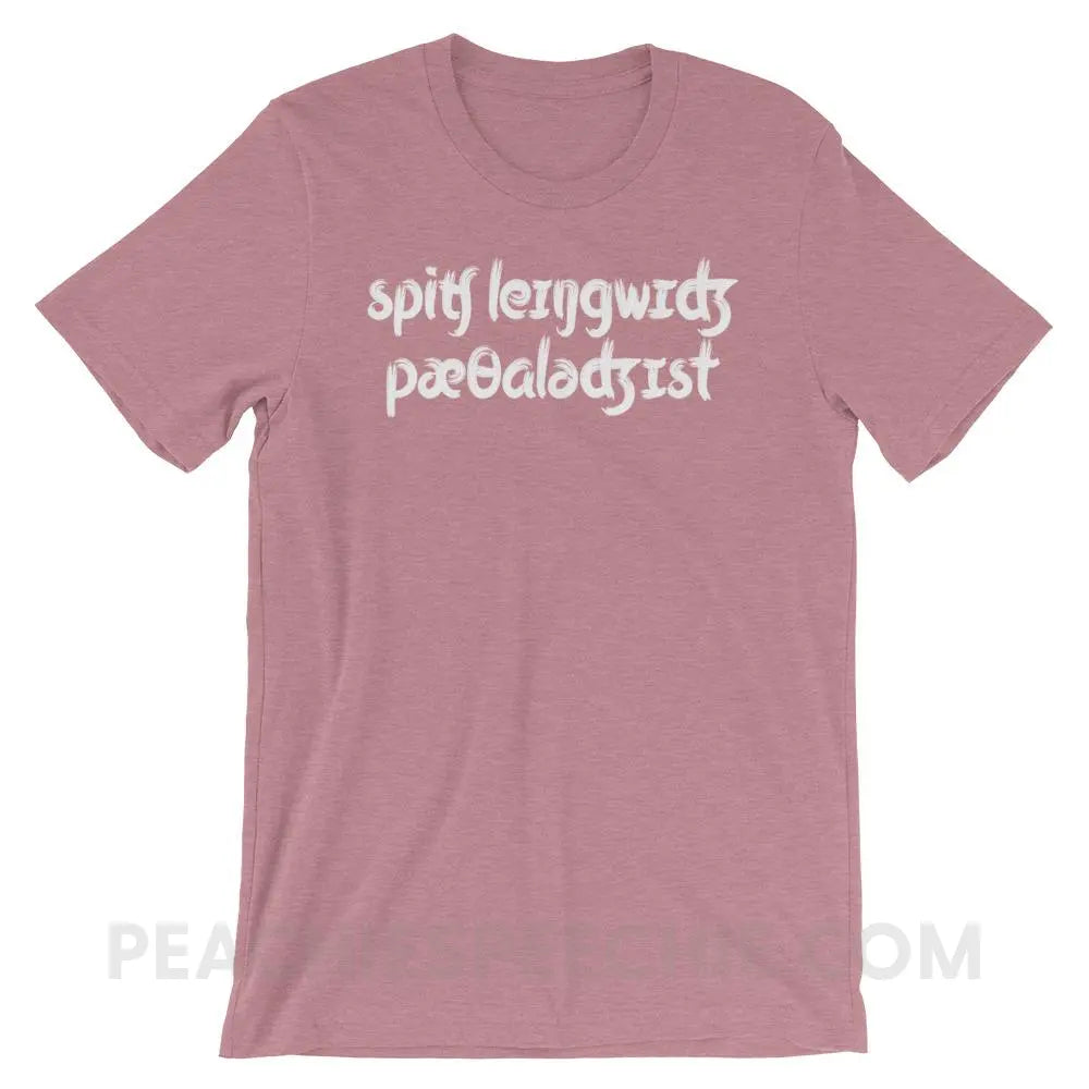 Brush Script SLP in IPA Premium Soft Tee - Heather Orchid / S - T-Shirts & Tops peachiespeechie.com