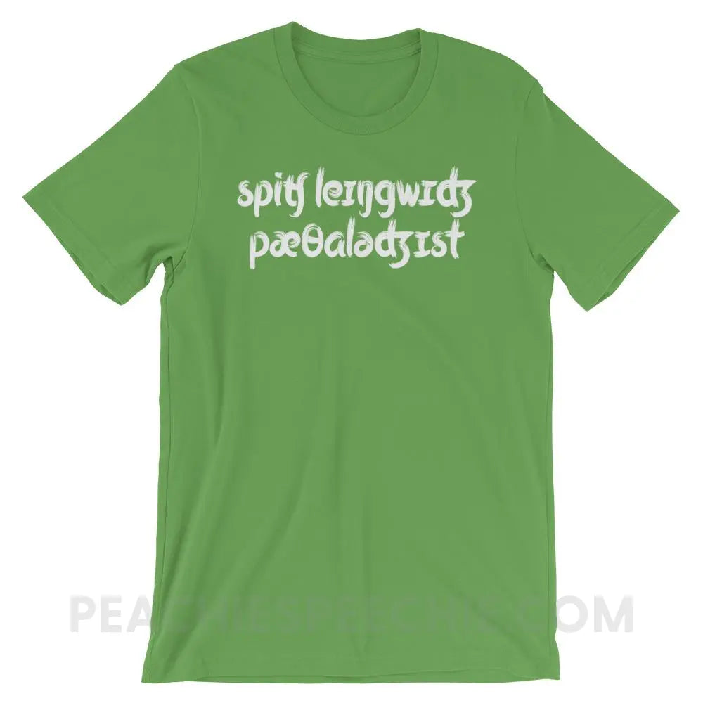 Brush Script SLP in IPA Premium Soft Tee - Leaf / S - T-Shirts & Tops peachiespeechie.com