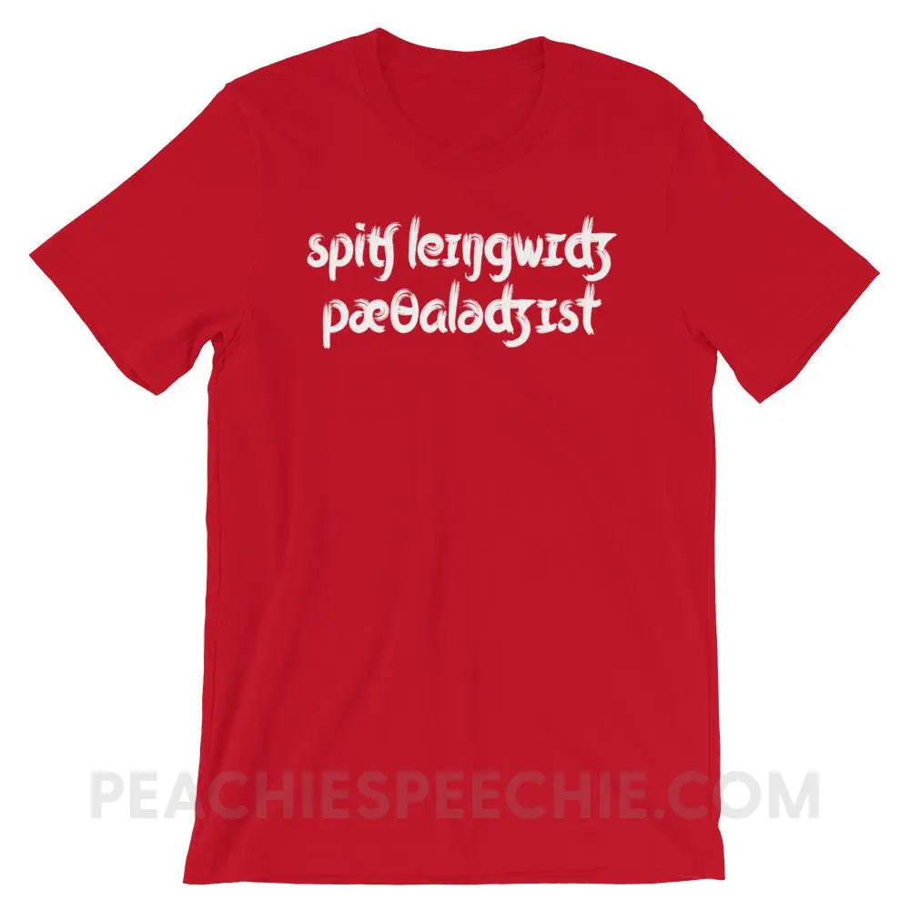 Brush Script SLP in IPA Premium Soft Tee - Red / S - T-Shirts & Tops peachiespeechie.com