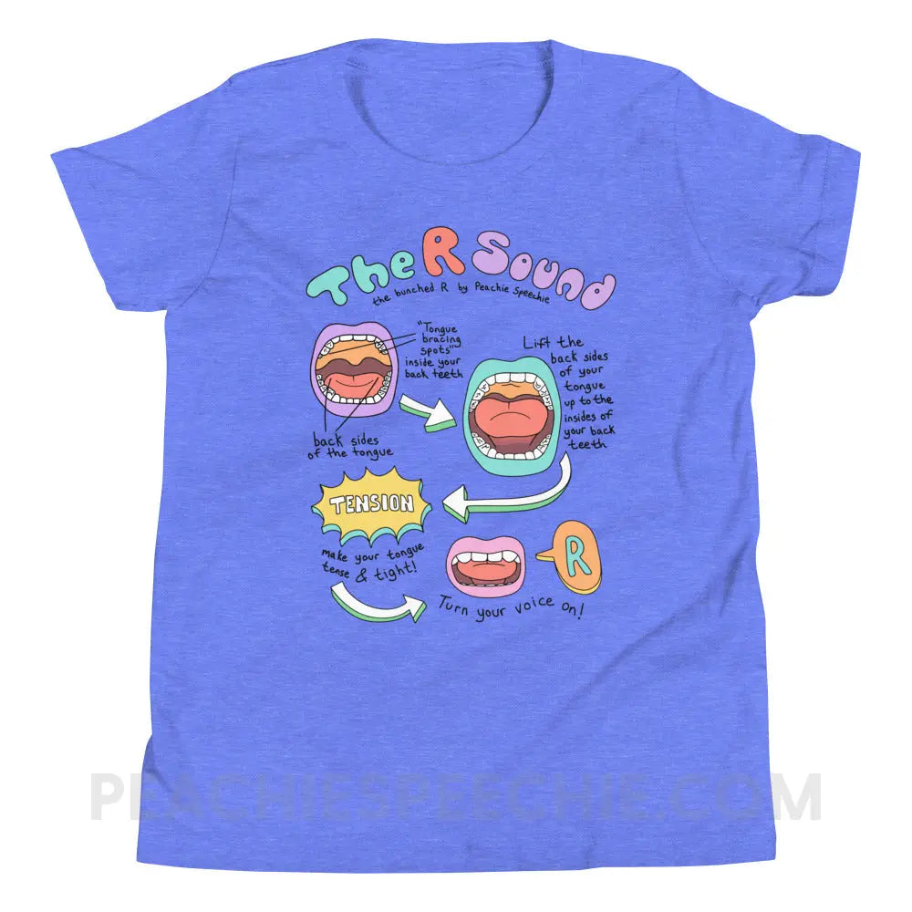How To Say The Bunched R Sound Premium Youth Tee - Heather Columbia Blue / S - peachiespeechie.com