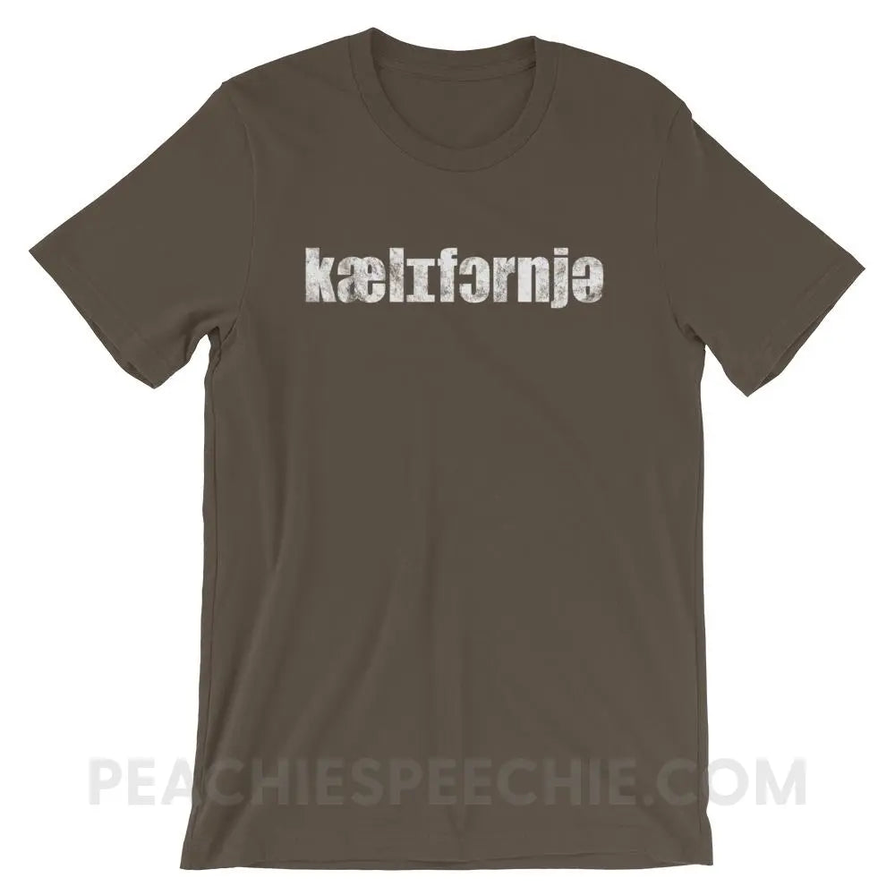 California IPA Premium Soft Tee - Army / S - T-Shirts & Tops peachiespeechie.com
