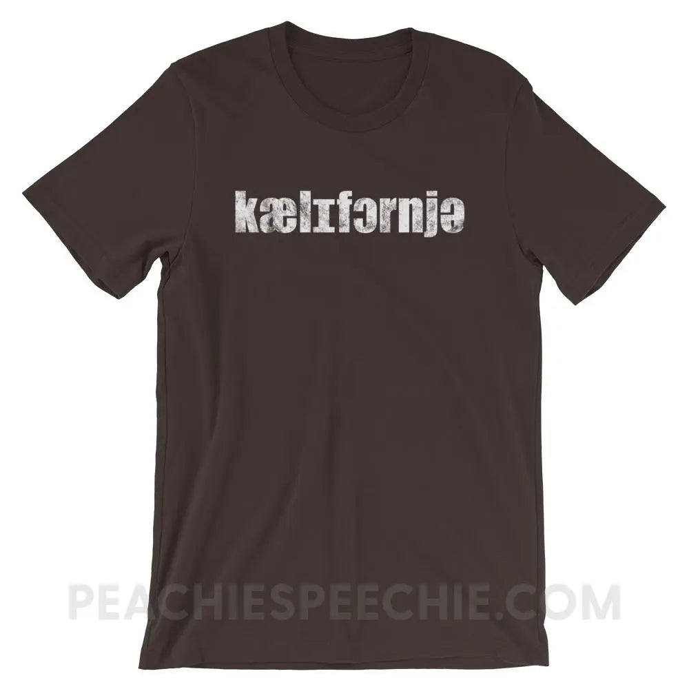 California IPA Premium Soft Tee - Brown / S - T-Shirts & Tops peachiespeechie.com