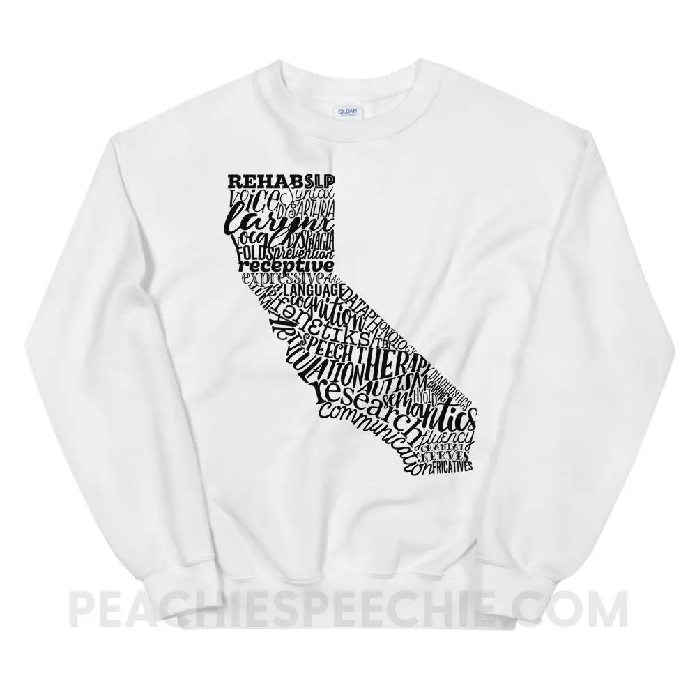 California SLP Classic Sweatshirt - White / S - Hoodies & Sweatshirts peachiespeechie.com