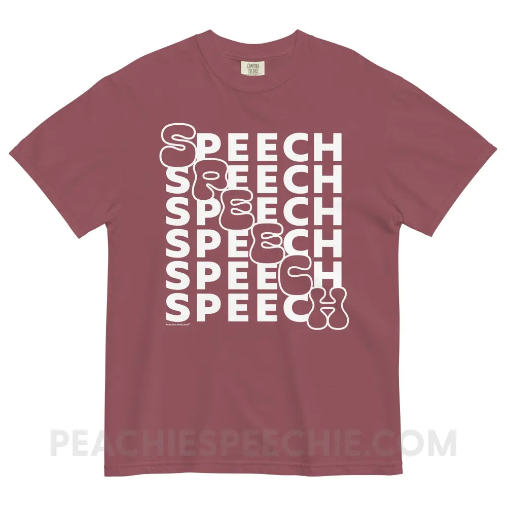 Cascading Speech Comfort Colors Tee - Brick / S - peachiespeechie.com