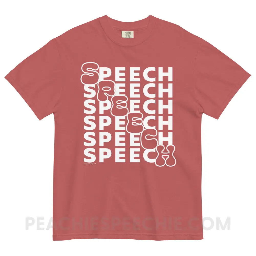 Cascading Speech Comfort Colors Tee - Crimson / S - peachiespeechie.com
