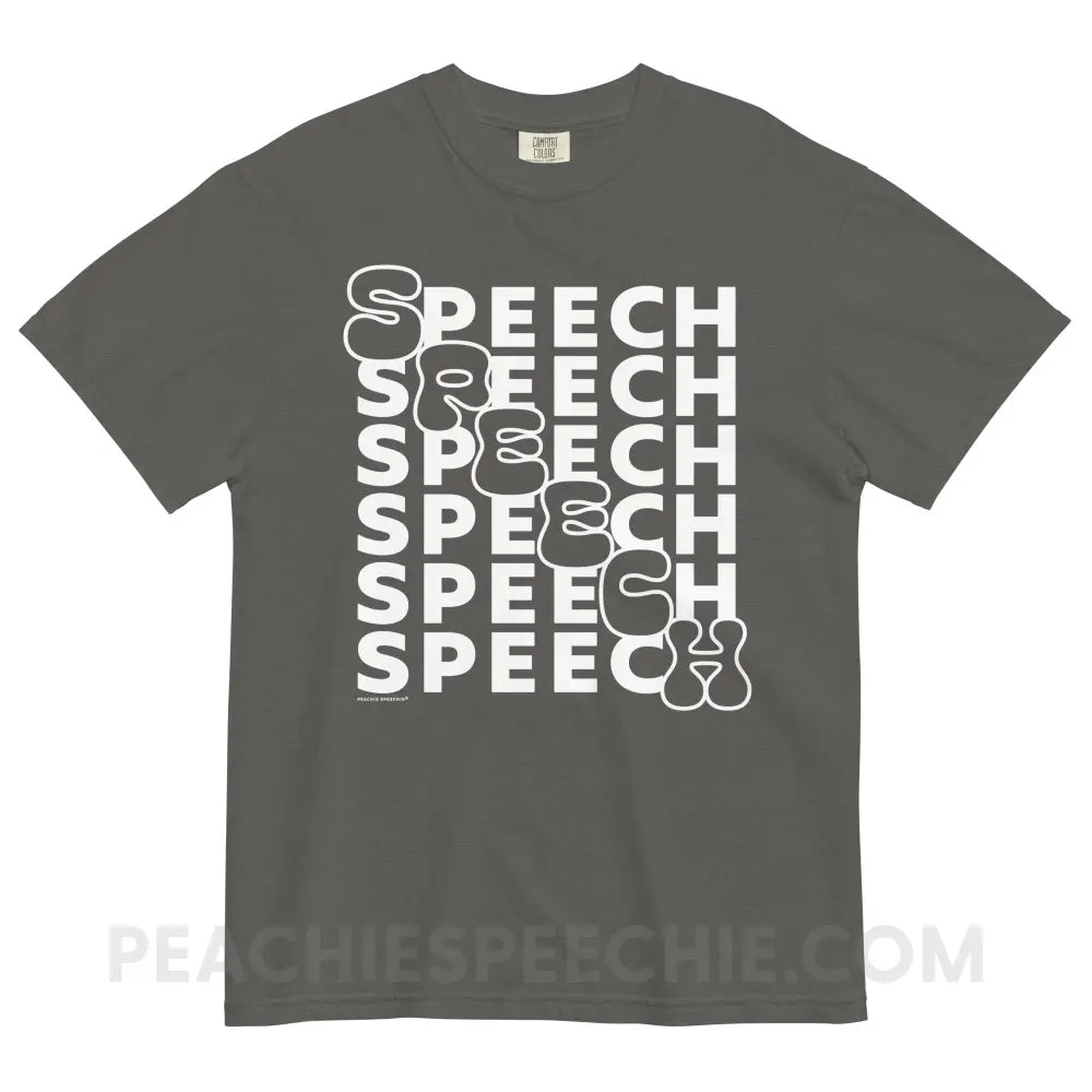 Cascading Speech Comfort Colors Tee - Pepper / S - peachiespeechie.com