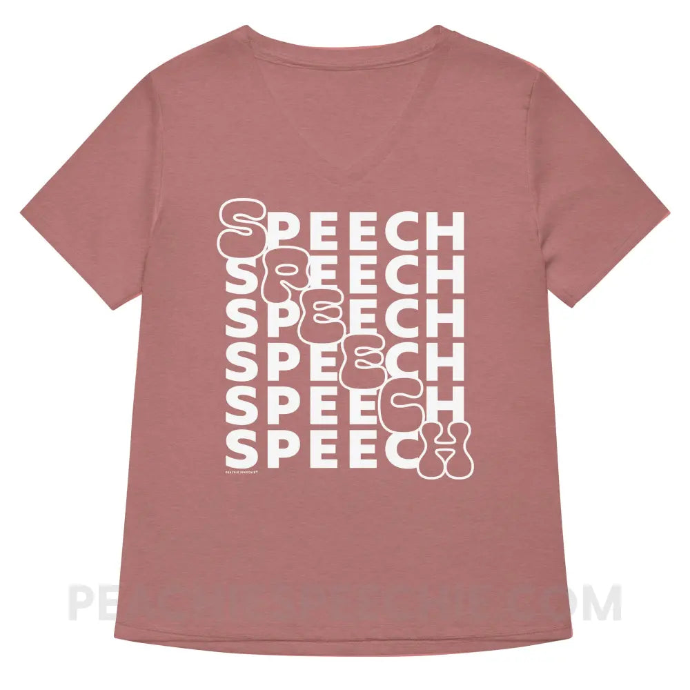 Cascading Speech Premium Women’s V-Neck - Heather Mauve / S - peachiespeechie.com