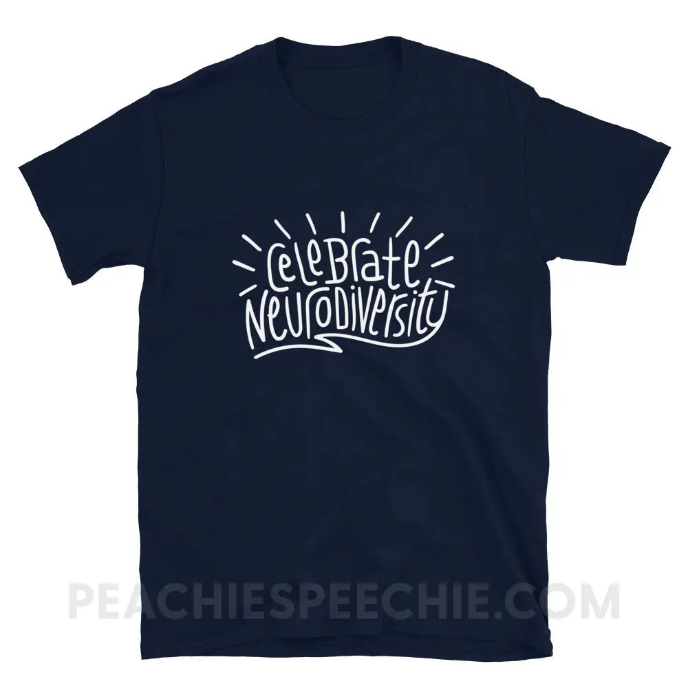Celebrate Neurodiversity Classic Tee - Navy / S T - Shirt peachiespeechie.com