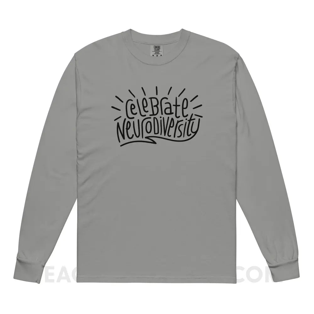 Celebrate Neurodiversity Comfort Colors Long Sleeve - Grey / S - Long-sleeve peachiespeechie.com