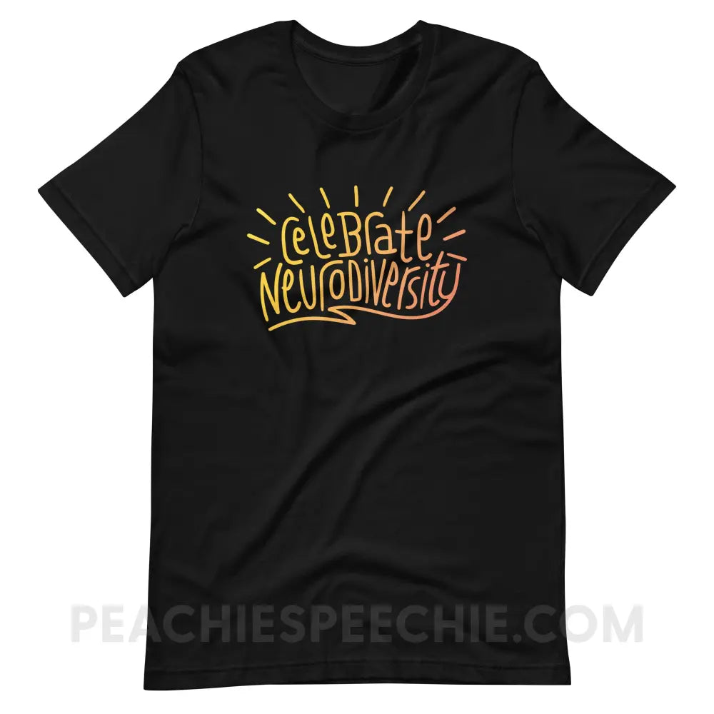 Celebrate Neurodiversity Premium Soft Tee - Black / S - T-Shirt peachiespeechie.com