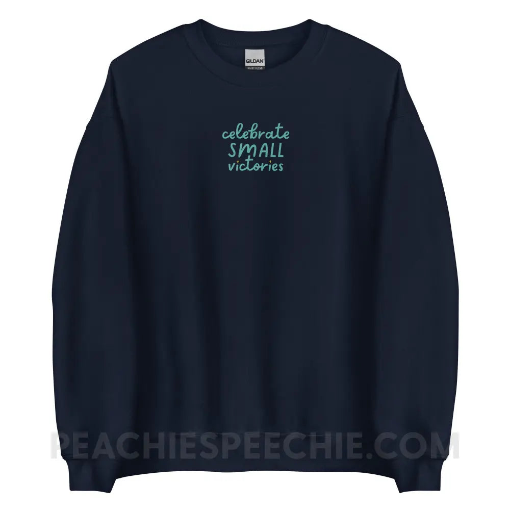 Celebrate Small Victories Classic Sweatshirt - Navy / S - peachiespeechie.com