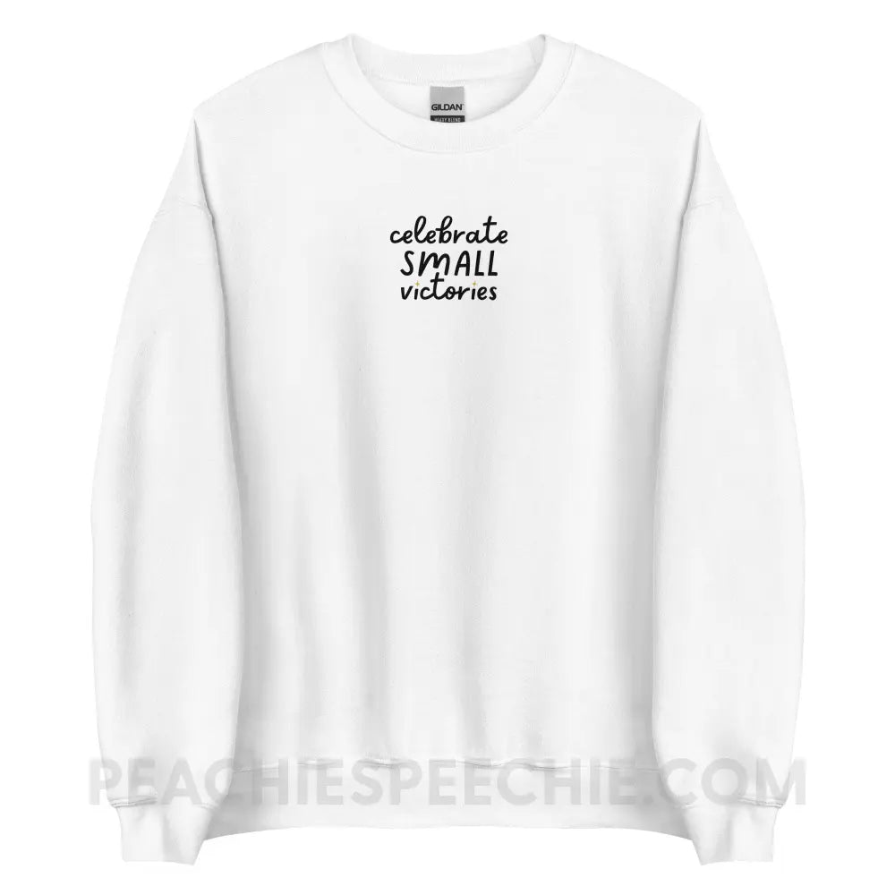 Celebrate Small Victories Classic Sweatshirt - White / S - peachiespeechie.com