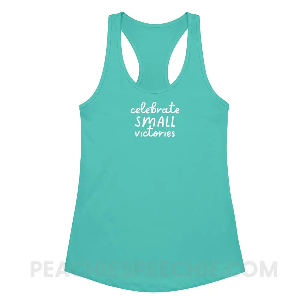 Celebrate Small Victories Superfly Racerback - Tahiti Blue / XS - peachiespeechie.com