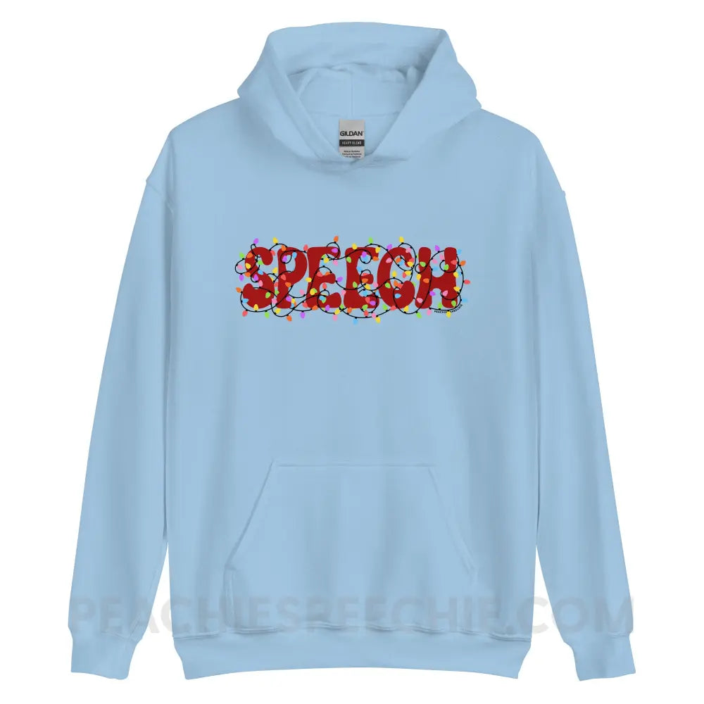 Christmas Lights Speech Classic Hoodie - Light Blue / S - peachiespeechie.com