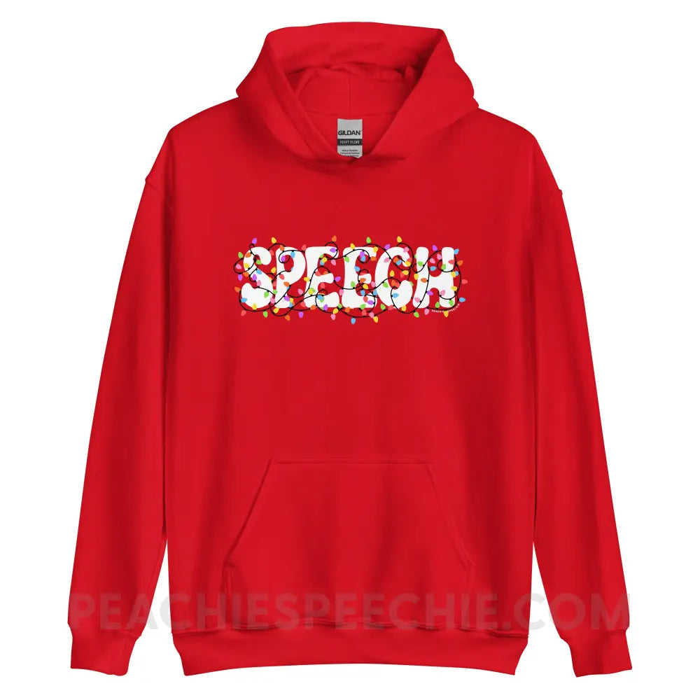 Christmas Lights Speech Classic Hoodie - Red / S - peachiespeechie.com