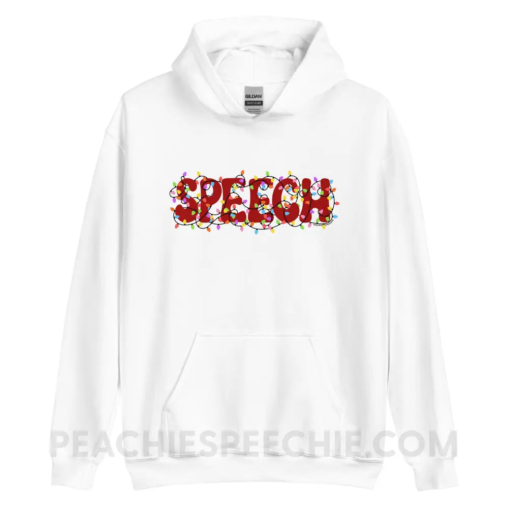 Christmas Lights Speech Classic Hoodie - White / S - peachiespeechie.com