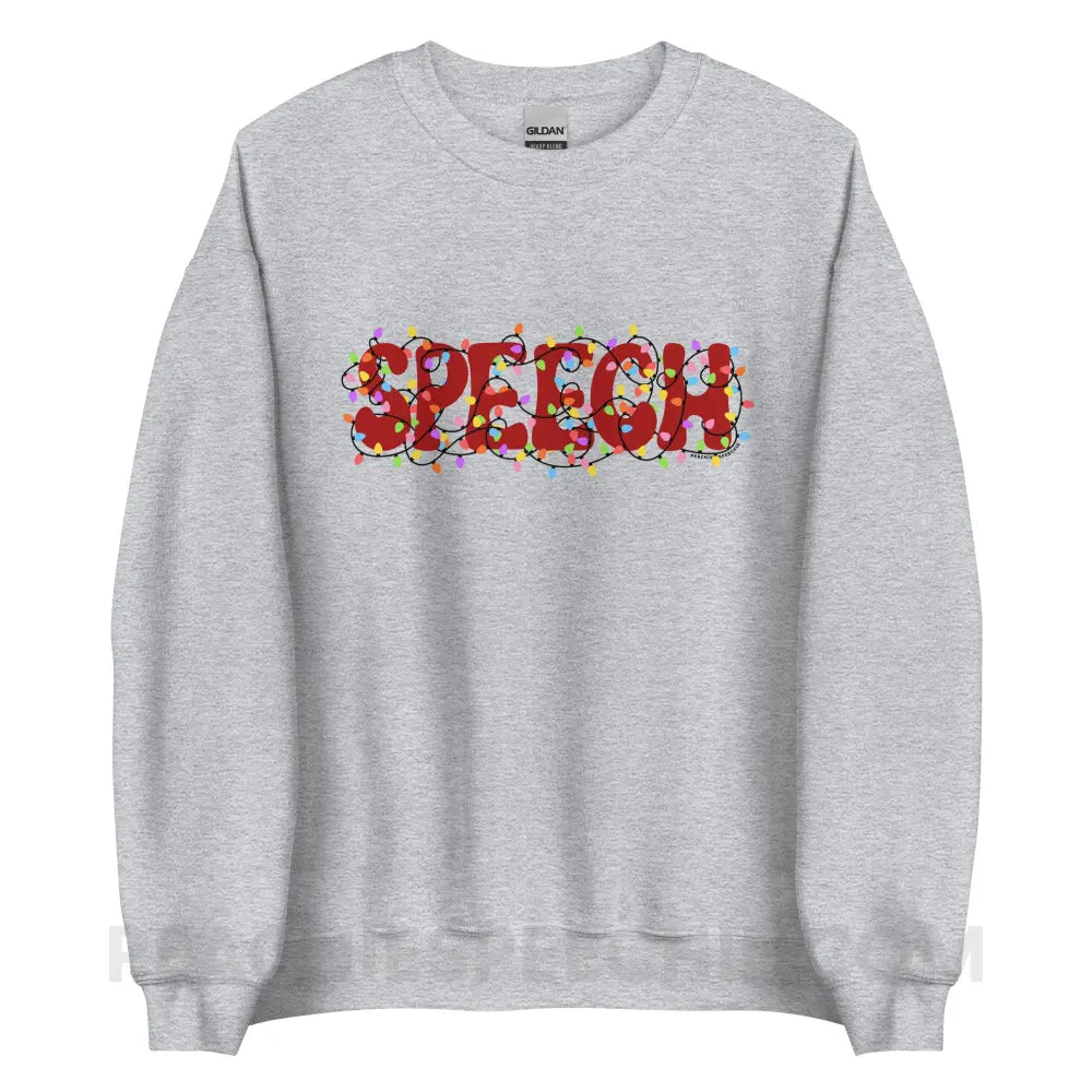 Christmas Lights Speech Classic Sweatshirt - Sport Grey / S - peachiespeechie.com