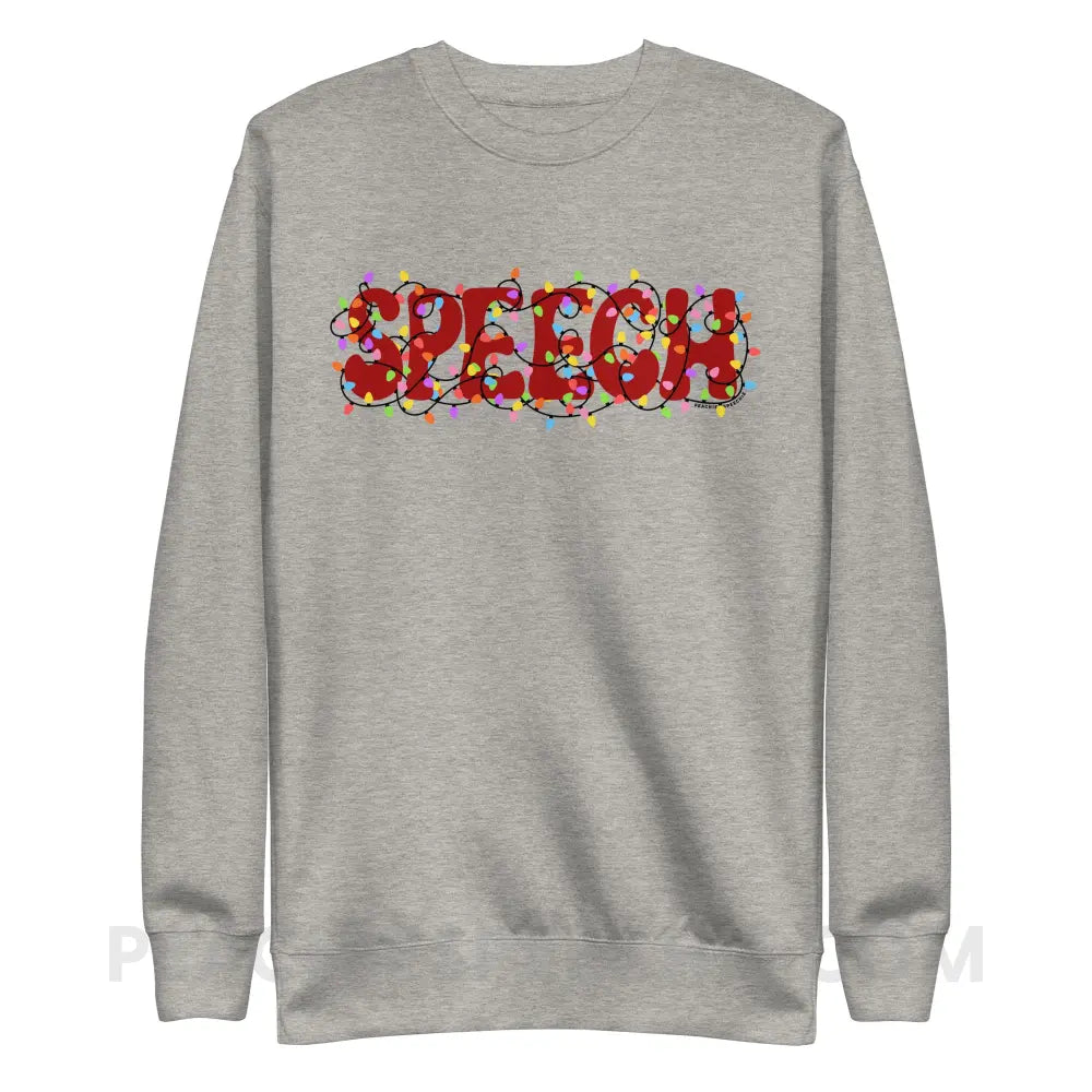 Christmas Lights Speech Fave Crewneck - Carbon Grey / S - peachiespeechie.com