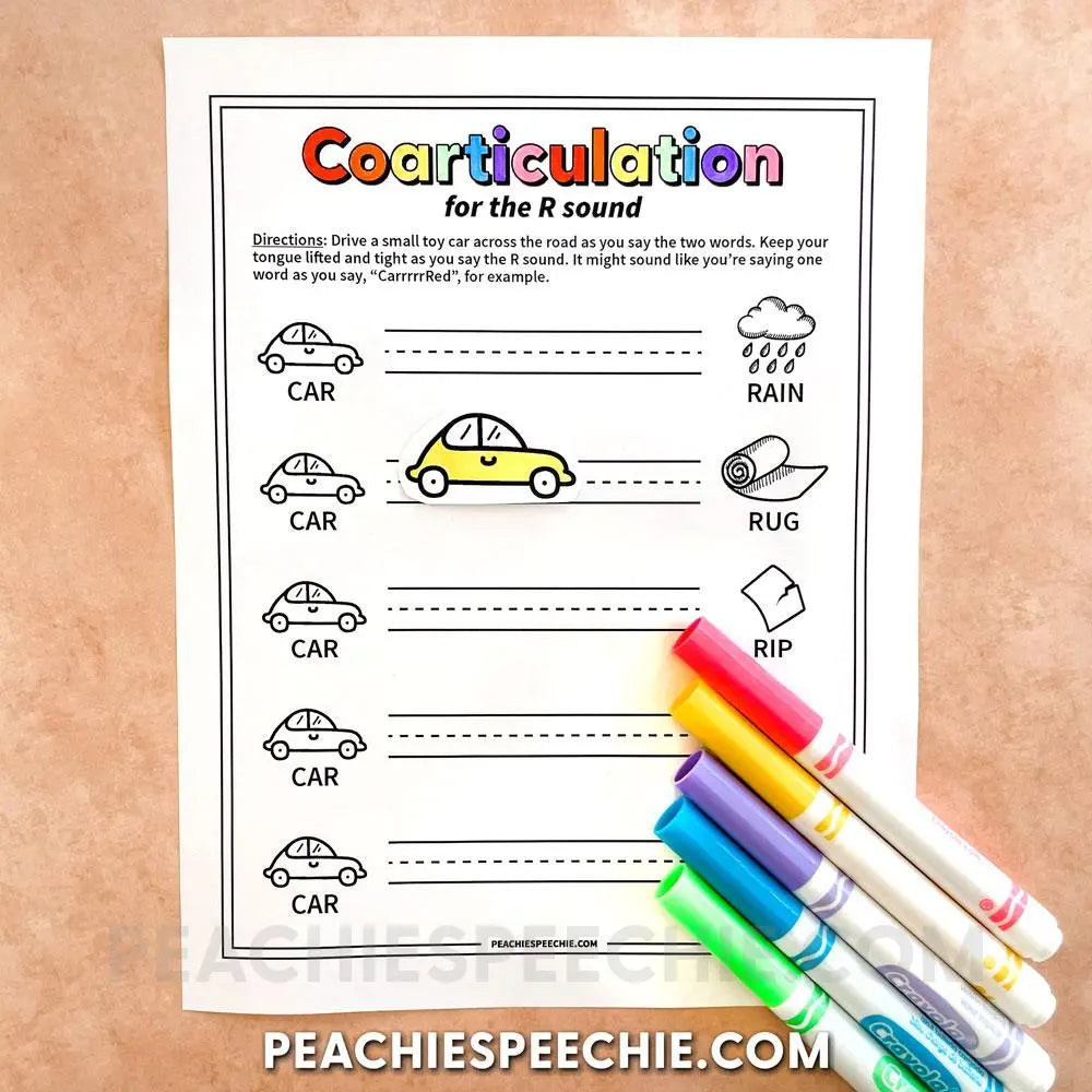 Coarticulation for the R Sound - Materials peachiespeechie.com