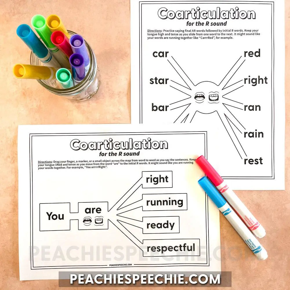 Coarticulation for the R Sound - Materials peachiespeechie.com