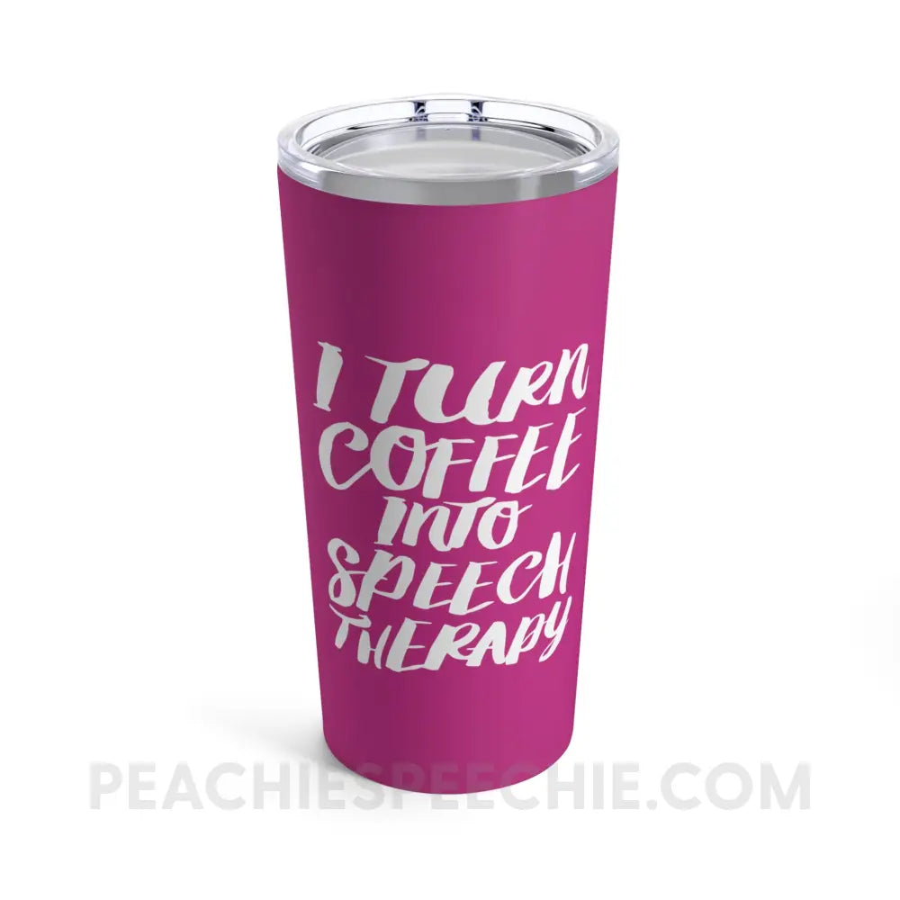 Coffee Into Speech Tumbler - Mug peachiespeechie.com