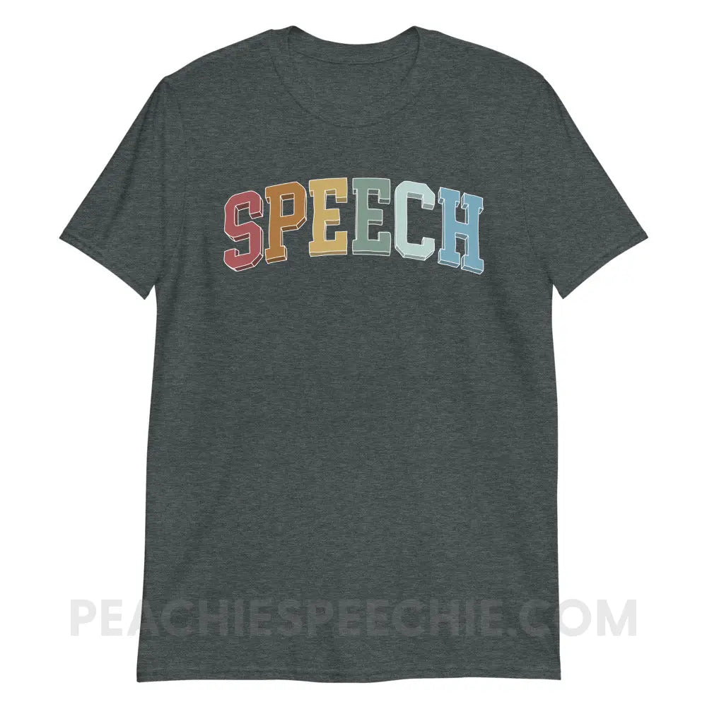 College Style Speech Classic Tee - Dark Heather / S - peachiespeechie.com