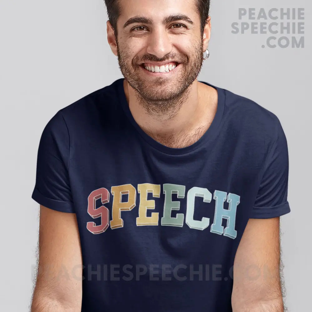College Style Speech Classic Tee - Navy / S - peachiespeechie.com