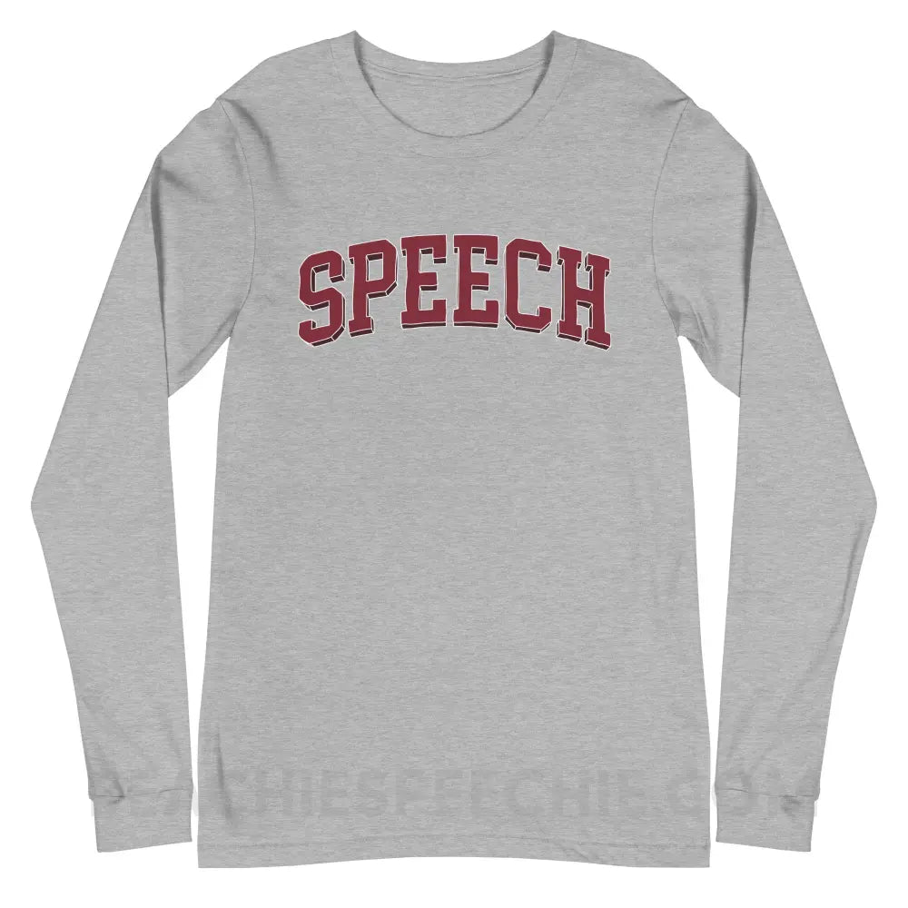 College Style Speech Premium Long Sleeve - Athletic Heather / XS - Long-sleeve peachiespeechie.com