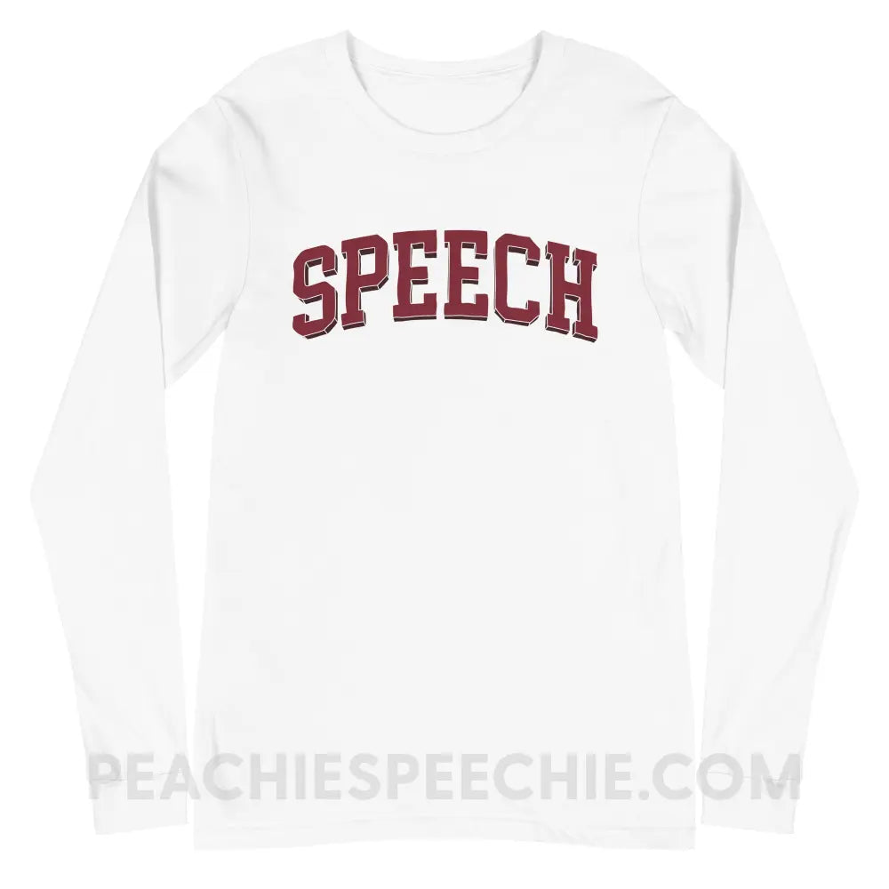 College Style Speech Premium Long Sleeve - White / S - Long-sleeve peachiespeechie.com