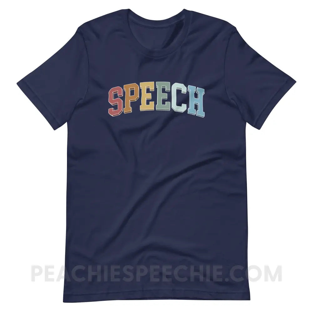 College Style Speech Premium Soft Tee - Navy / S - T-Shirt peachiespeechie.com