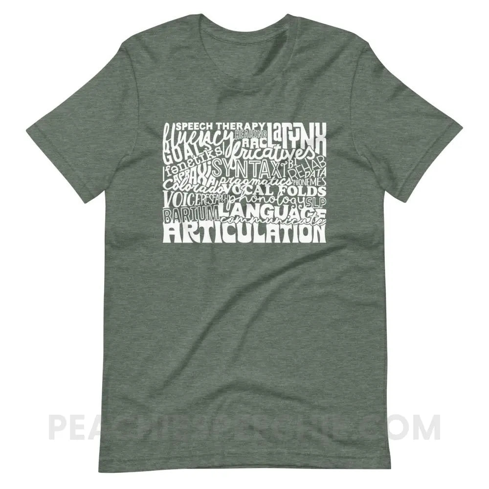 Colorado SLP Premium Soft Tee - Heather Forest / S - T-Shirts & Tops peachiespeechie.com