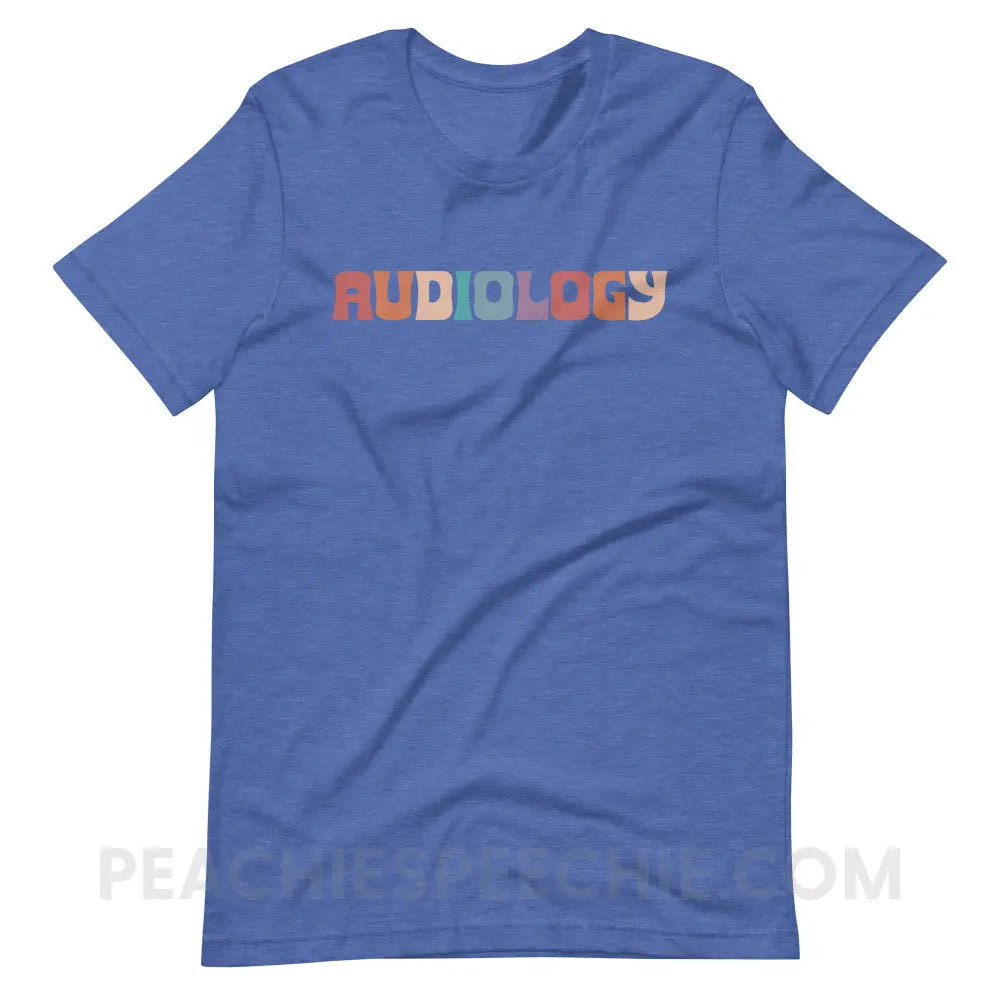 Colorful Audiology Premium Soft Tee - Heather True Royal / S - T-Shirt peachiespeechie.com
