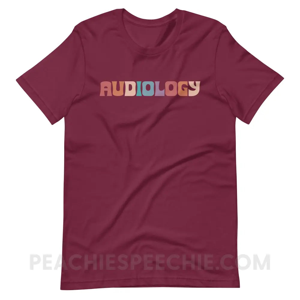 Colorful Audiology Premium Soft Tee - Maroon / S - T-Shirt peachiespeechie.com