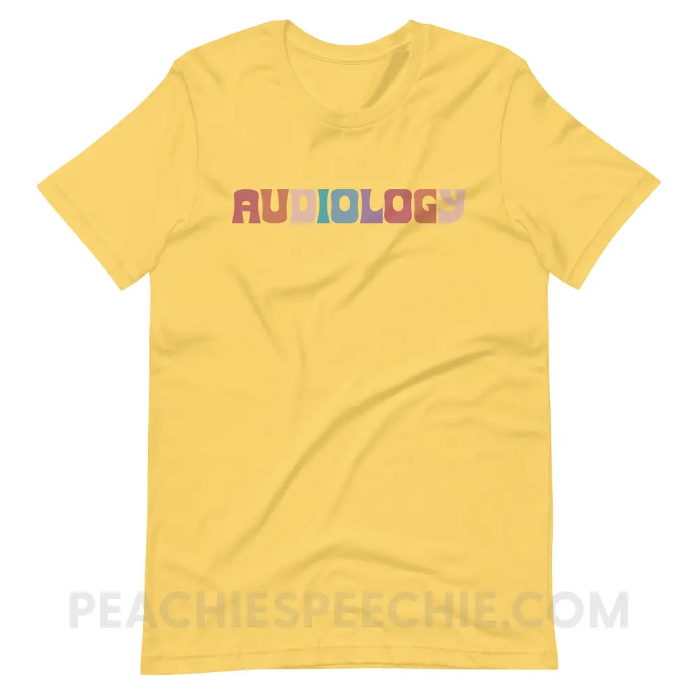Colorful Audiology Premium Soft Tee - Yellow / S - T-Shirt peachiespeechie.com