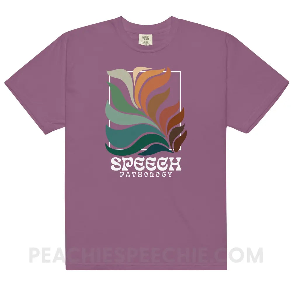 Colorful Bloom Speech Pathology Comfort Colors Tee - Berry / S - peachiespeechie.com
