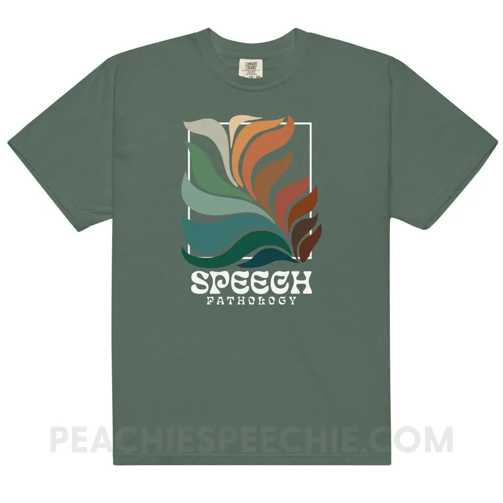 Colorful Bloom Speech Pathology Comfort Colors Tee - Blue Spruce / S - peachiespeechie.com